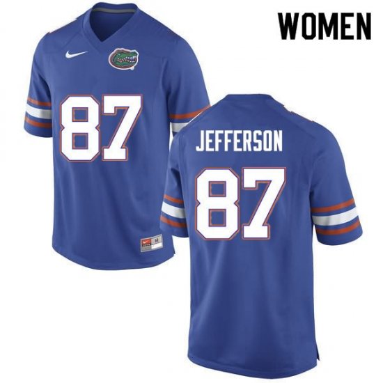 Women's Florida Gators #87 Van Jefferson NCAA Nike Blue Authentic Stitched College Football Jersey PCS5462IM